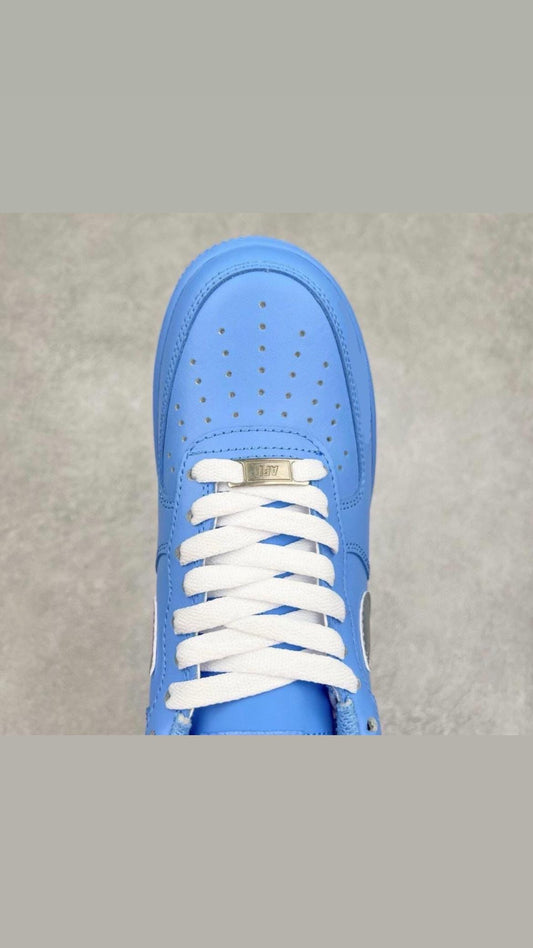 Air Force 1 Sneakers | Custom Blue and Silver AF1