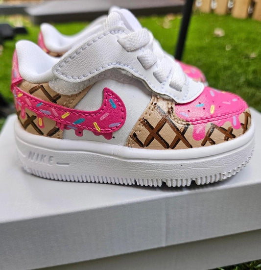 Custom Kids Air Force 1 Sneakers | Donut style
