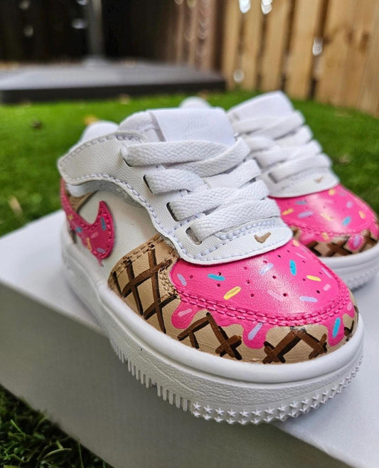 Custom Kids Air Force 1 Sneakers | Donut style