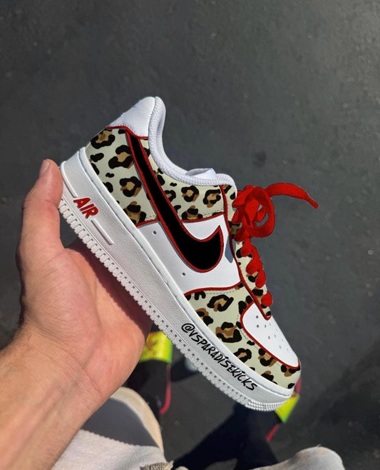 Custom Air Force 1 Sneakers | Cheetah Print